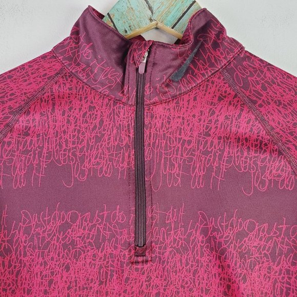 Nike Just Do It Scribble Script 1/4 Zip Thumbhole Mock Neck Therma Fit Pullover - Picture 4 of 10